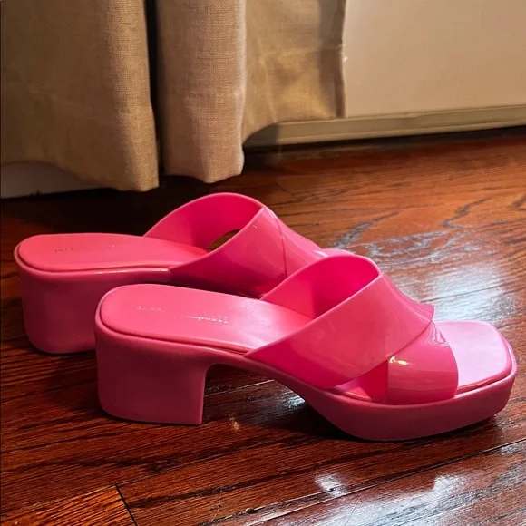 Jeffrey Campbell Hot Pink Mules - Picture 6 of 6